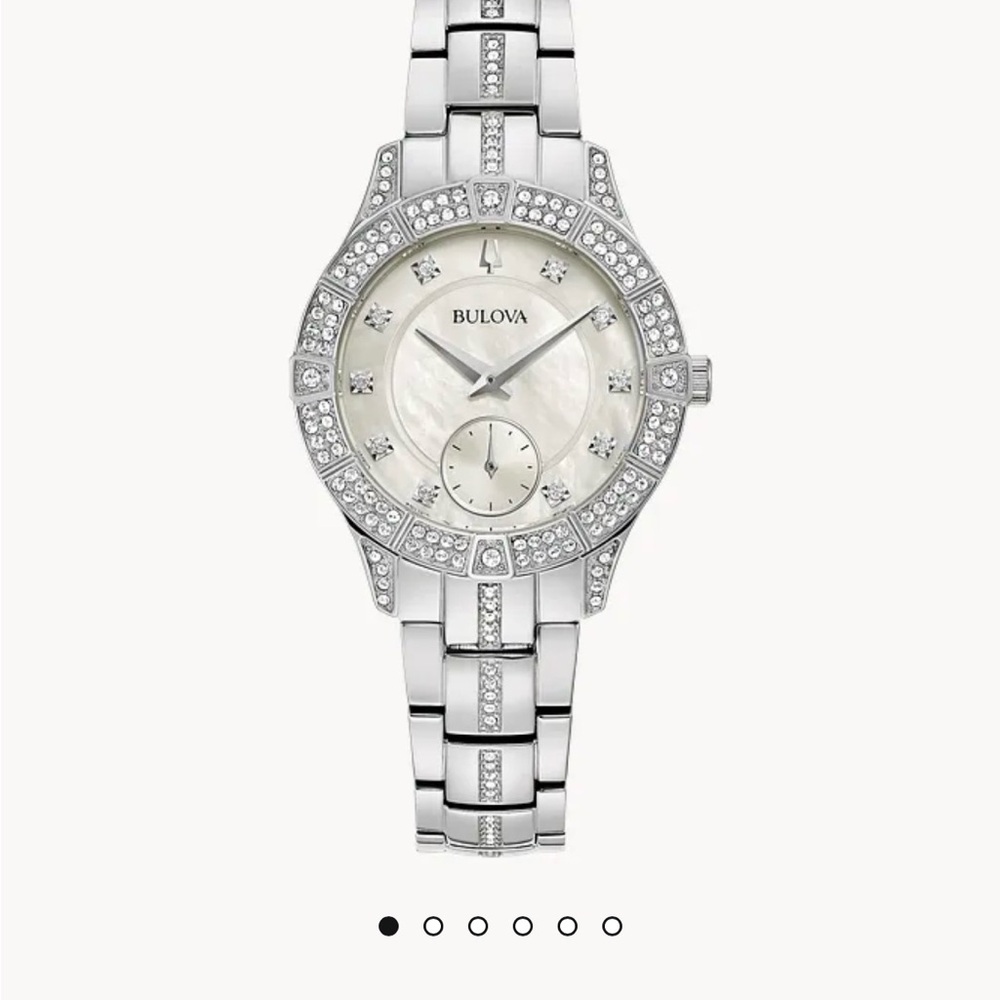 Bulova Women's Silver and White Crystal Watch - Phantom (maybe) worn ONCE